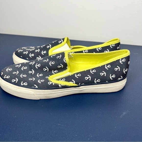 Sperry Top-Sider Mariner Navy Lime Anchors Slip On Sneaker Mules Size 6.5 - Picture 3 of 10